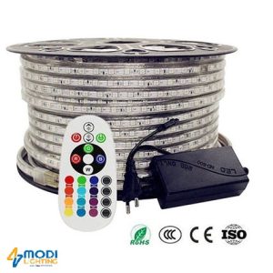 ریسه شلنگی 220 ولت 5050 مولتی کالر (RGB) تک ردیفه مودی (MD_5050_60D RGB 10mm)